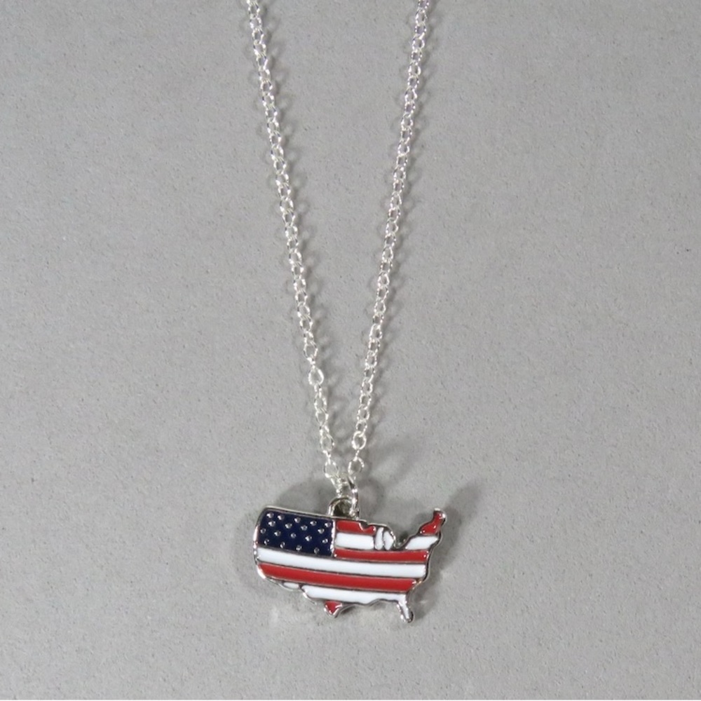 USA Flag Pendant Necklace NEW